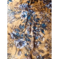 TL01 - Saffron yellow floral mesh elastic, size 1.7m x 2.2m