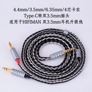 Diy Double Head 3.5mm Upgrade Cable 4.4 Balanced Cable typec Silver Plated hifi Headphone Cable HE40