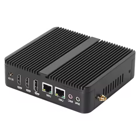 Mini PC Intel Celeron J6412 N150 Processor 2x HDMI 1x DP 2x COM RS232 2x Ethernet Windows10/11 Linux