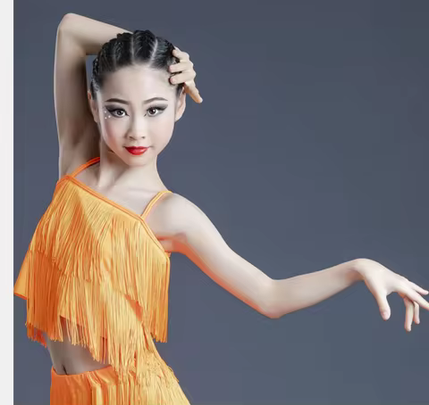 1pcs/lot Woman Girl Latin Dancing Top Girl Tassel Latin Dancing Top