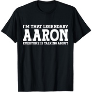 Mens Fashion Cotton Printed Aaron Personal Name Funny Aaron T-Shirt