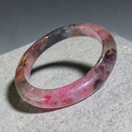 No.248 稀有無染色 天然薔薇輝 手鐲 櫻花雨 53 54 mm 玫瑰石