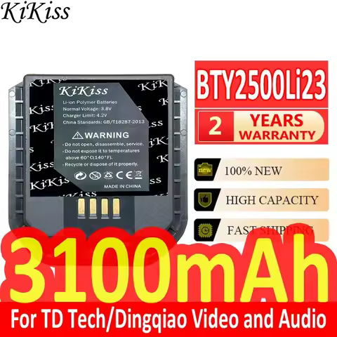3100mAh Body Camera Battery for TD Tech/Dingqiao Video and Audio Law Enforcement Recorder BTY2500Li2