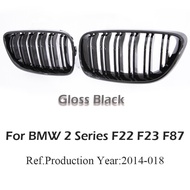 Front Bumper Kidney Grill M Color Carbon Print Fiber Chrome Performance Color Grille For BMW 2 Serie