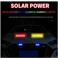 Car Solar LED Warning Light Night Ride for Motorcycle Electric Vehicle Bicycle Tail Light Anti-rear 