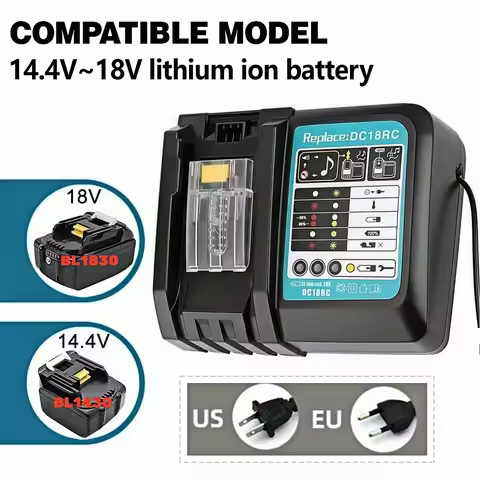 DC18RC For Makita 18V Drill Battery Charger 3A Li-ion Charger for Makita 14.4V 18V LXT BL1815 BL1860