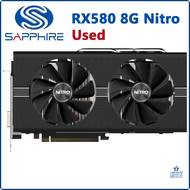 [oqian] Used SAPPHIRE RX580 8G Nitro Video Cards 2304SP 256Bit GDDR5 Graphics Cards for AMD RX 500 R