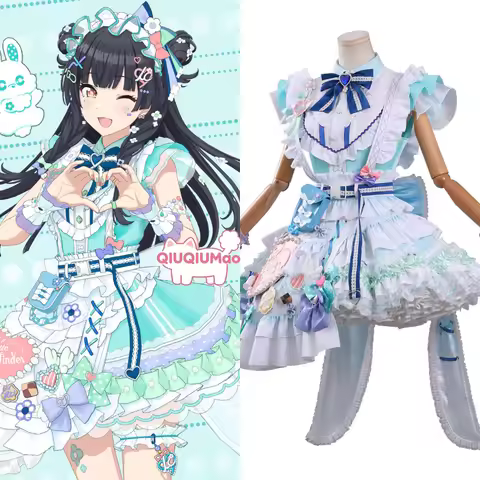 THE IDOLM Cosplay STER SHINY COLORS Costume Anime Fuyuko Mayuzumi Role Playing Cute Blue Lolita Dres