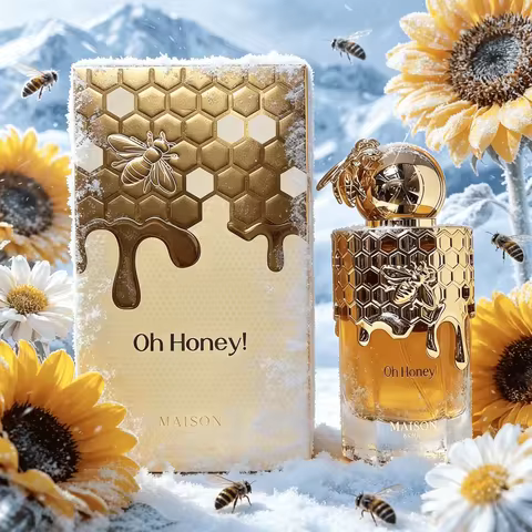 Oh Honey Luxury Perfume, Main Honey Notes Matches Fresh Flower & Juicy Fruit, Warm Woody Base, High 
