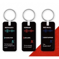 F1 Formula 1 Team Radio Keychain | Mercedes Hamilton Ferrari Leclerc Red Bull Max  Alonso Lotus Kimi