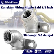 Pig Nipple Slanted Connector 1/ 2 inch 90 degree 45 degree/