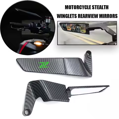 FOR Kawasaki Z1000 Z900 Z800 Z750 Z650 Z400 Z 300 Motorcycle carbon fibre Mirror Stealth Winglets Re