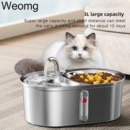3L Cat Water Fountain Dog Drink Bowl Automatic Pet Feeder Cat Dry Food Dispenser Stainless Steel Dispenser Bowl Feeding AFHUYKU
