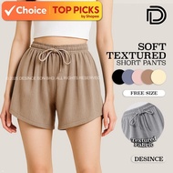 [Local] Desince Women Comfy Pleated Shorts Pants Wide Leg High Waist Free Size Seluar Pendek Wanita 