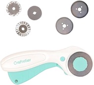 Craftelier - Rotary Cutter and Blade Refills | Ideal for Crafting and Scrapbooking Projects | Push B
