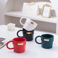 Simple Ceramic Cup Nordic Style Nameplate Mug Office Milk Coffee Cup Advanced Business Ceramic Mug