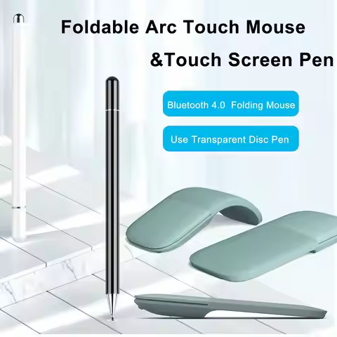 Bluetooth 4.0 Wireless Mouse 1600 DPI Folding Arc Touch Mouse Slim Foldable Silent Mice with Touch S