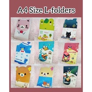 [Bundle of 8] A4 Size L-folders / PP Files with slot pocket (random designs)