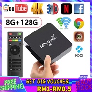 【Malaysia Spot Sale】Tv Box Smart 4k Pro 2.4g 5g 8gb/ 128gb Wifi Android 10.1 Tv Box Smart MXQ Pro 5G 4K