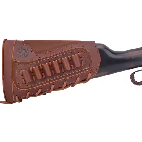 .308 .45-70 .30-30 .357 .22LR 44mag Leather Rfile Ammo Holder Buttstock Cheek Rest Pad for Right Han