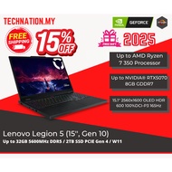 🔥[2025] Lenovo Legion 5 15 Gen 10 (Ryzen AI 7 350/RTX5070/Free gifts) 15% OFF
