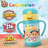 Cocomelon - 吸管雙耳不銹鋼保溫杯 (240ml)  Vacuum Mug w/straw Double Handles