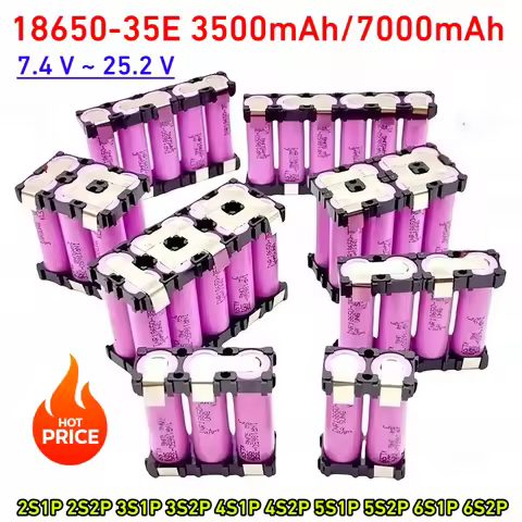 18650 Lithium Battery Pack 18650-35e Custom 7.4 V ~ 25.2 V 3500MAH/7000MAH 2S1P 2S2P 3S1P 3S2P-6S1P 