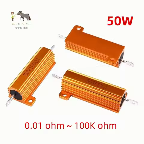 50W RX24 Aluminum Power Metal Shell Case Wirewound Resistor 0.01R~100KR 1R 1.5R 2R 3R 4R 5R 6R 8R 10