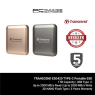 Transcend ESD420 External SSD Type-C USB 20Gbps Up to 2,000 MB/s Read/Write Speed (1TB)