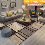 Thảm nỉ trải sàn phòng khách loại 2m x3m mẫu kẻ Hàn Quốc