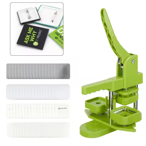 50x50mm Hand Press Pin Badge Making Kit Installation-Free Square Button Maker Machine, DIY Pin Maker