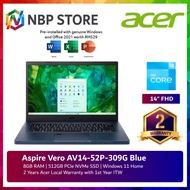 Acer Aspire Vero AV14-52P-309G 14'' FHD Laptop Marianna Blue ( I3-1315U, 8GB, 512GB SSD, Intel, W11,