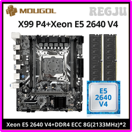 REGJU MOUGOL ชุดเมนบอร์ด P4 X99ใหม่พร้อม Intel Xeon E5 CPU V4 2640และ8Gx2 DDR4สองช่อง2133MHz สำหรับค