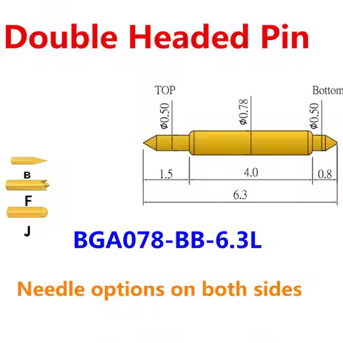100PCS/Box BGA Double Head Pin 078-BB BJ BF 6.3L Semiconductor Double Head Phone High Frequency Test