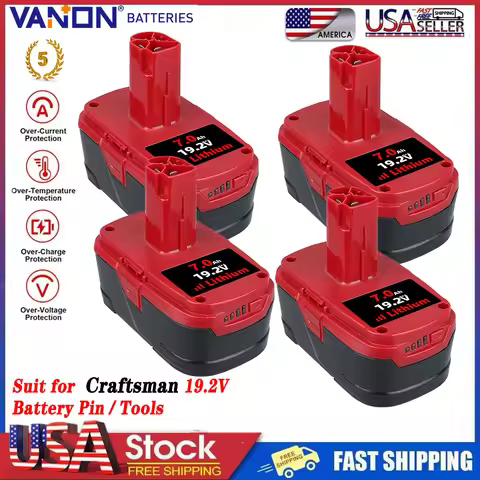 VANON 1/2/4Pcs 7.0Ah C3 Replace for Craftsman 19.2V Lithium Battery Pin 11375 130279005 1323903 Suit