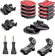 Helmet Adhesive Sticky Mounts and Buckle and Thumb Screws Accessory Kit Compatible with GoPro Hero 11 10 9 8 Max Go Pro 7 6 5 4 3 3+ 2018 Session Fusion Insta360 DJI Osmo AKASO APEMAN Campark SJCAM