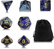 Dice Set, 7 Pieces Acrylic Polyhedral Dice DND Dice Set Dungeons and Dragons Starter Set di Dadi da 