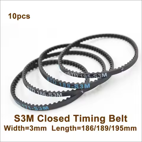 POWGE 183 186 189 195 225 252 255 351 STD S3M Rear Front Belt W=3mm S3M Belt 3Racing Sakura D3 CS 1/