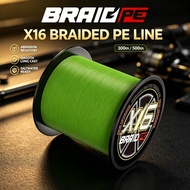 X16 Braided PE Fishing Line 300m 500m Abrasion Resistant Saltwater Long Cast Fishing Line