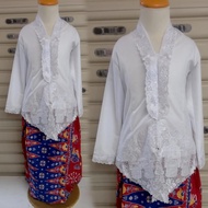 Kebaya Encim Anak Perempuan Bordir Motif Ondel Set Rok Tumpal Betawi
