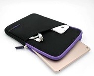 Neoprene 9.7-11 Inch Tablet Sleeve Case with Pouch for iPad Pro 11, iPad Air 5 10.9, iPad 10th Generation 10.2, for Samsung Galaxy S9, S9 Fe, S7, S6 Lite, A8 10.5, A7 10.4, Fire HD 10 (Purple)