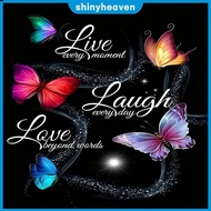 DIY Butterfly Letters Oil Painting Kit on Canvas 15.75x15.75inch Without Frame for Adults Beginners 
