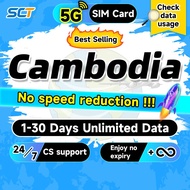 Wefly Cambodia SIM Card 3-30Days Daily 500MB-3GB 4G Unlimited Data SIM Cambodia