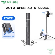 TNW PP1 Auto Open Tripod 177cm Auto Jump Open Selfie Stick Auto Close with Magnetic Bluetooth Remote