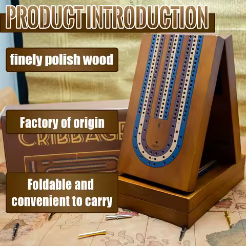 Cribbage Card Game Scoreboard Real Wood Made Party Table Game Family Entertainment Board Game