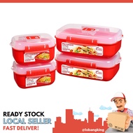 [sgstock] Sistema Microwave Food Storage Containers with Steam Release Vent, Dishwasher Safe, Dishwasher Safe, Red