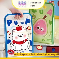 A4 document File, A4 BUTTON vertical document bag with 13 ANIMALS compartments document storage cove
