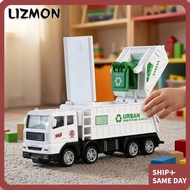 LIZMON Garbage Truck Toy, Plastic Inertia Powered Recycling Sanitation Vehicle, Interactive Simulati