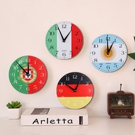 In Stock Hot-Selling World Cup Flag Wall Clock Small Clock Wooden Clock Silent Clock Living Room Cre