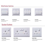 Honeywell light switch wall socket white switch wall mount for home and industrial use with safety mark【SG Local Seller】